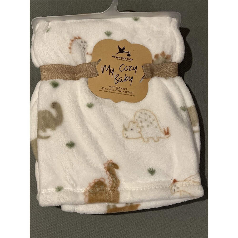 ADIRONDACK Baby My Cozy Blanket RHINO DINOSAUR Unisex White Lightweight Plush